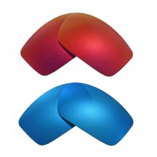 Walleva Fire Red + Ice Blue Polarized Replacement Lenses For Costa Del Mar Fantail Sunglasses